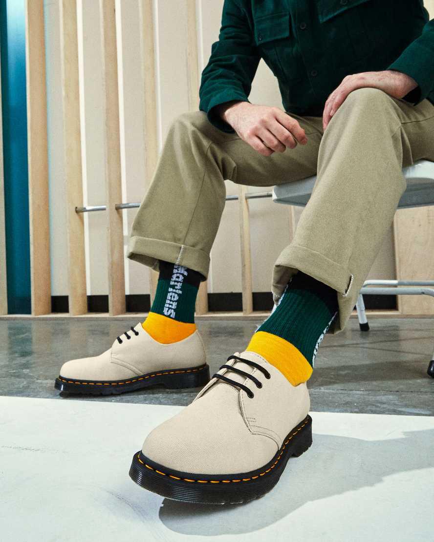 Botas Casuales Dr Martens 1461 Canvas Oxford Mujer Kaki  España |  63127-OXNY