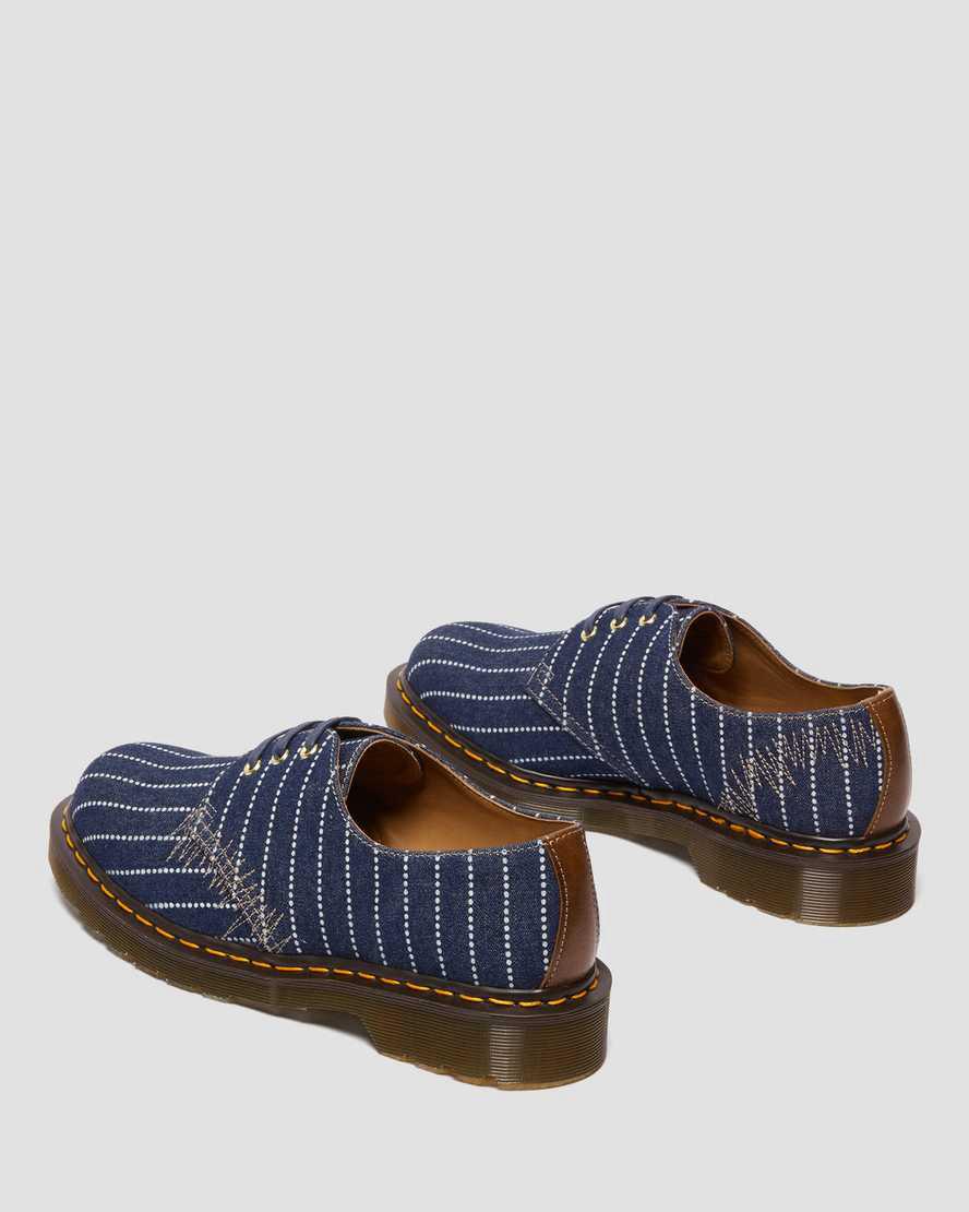 Botas Casuales Dr Martens 1461 Made in England Pinstripe Oxford Mujer Azules Oscuro  España |  61285-IKXQ