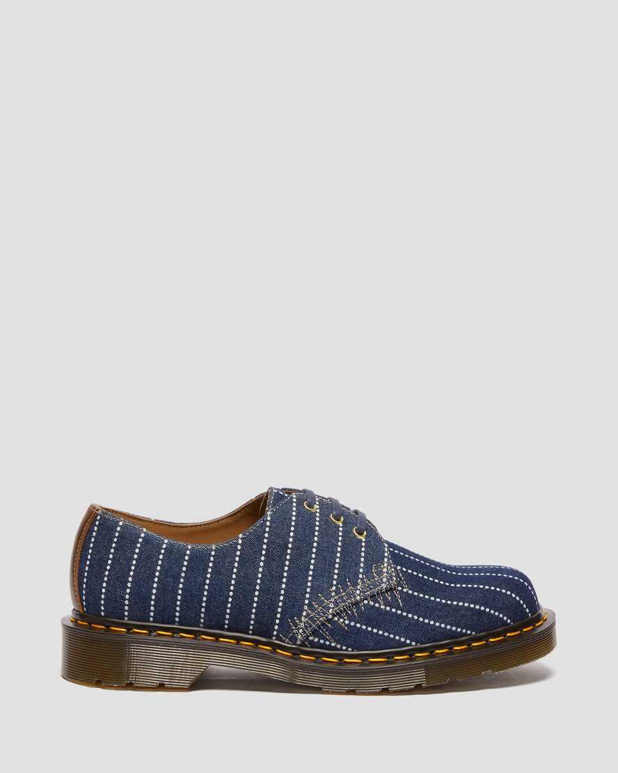 Botas Casuales Dr Martens 1461 Made in England Pinstripe Oxford Mujer Azules Oscuro  España |  61285-IKXQ