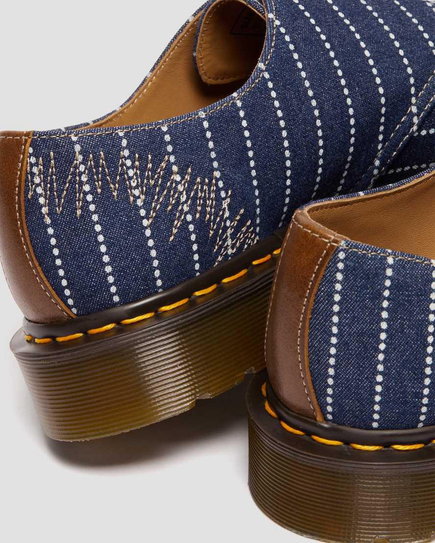 Botas Casuales Dr Martens 1461 Made in England Pinstripe Oxford Mujer Azules Oscuro  España |  61285-IKXQ