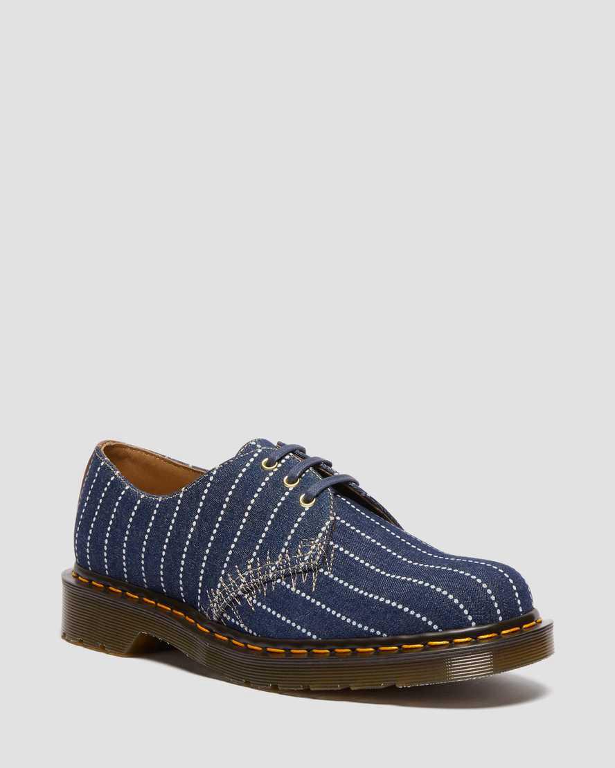 Botas Casuales Dr Martens 1461 Made in England Pinstripe Oxford Mujer Azules Oscuro  España |  61285-IKXQ