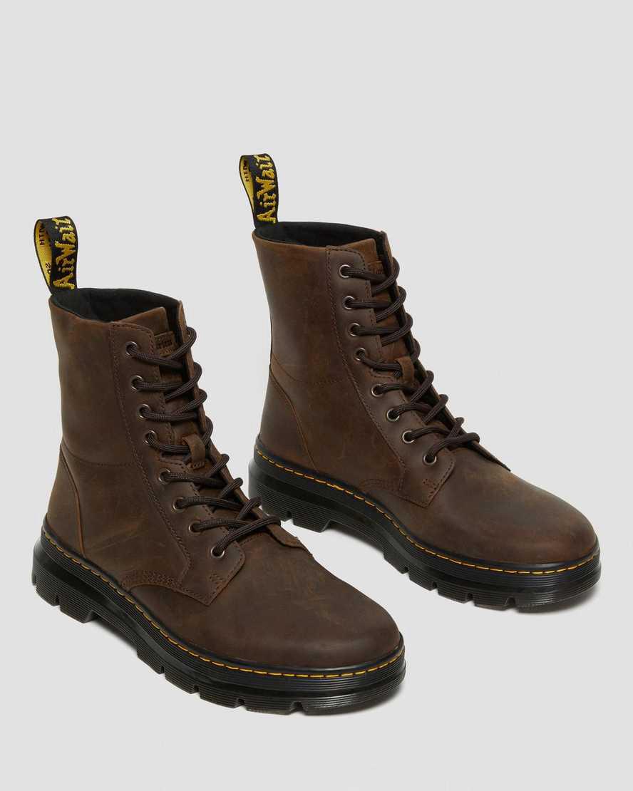 Botas Casuales Dr Martens Combs Crazy Horse Leather Mujer Marrones  España |  72485-ICBO