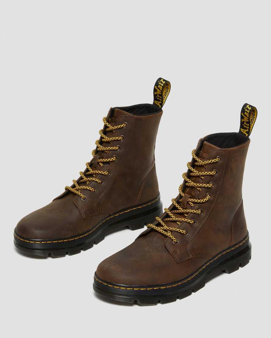Botas Casuales Dr Martens Combs Crazy Horse Leather Mujer Marrones  España |  72485-ICBO