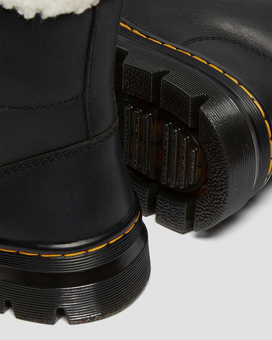 Botas Casuales Dr Martens Combs Faux Shearling Lined Mujer Negras  España |  72695-TFWM