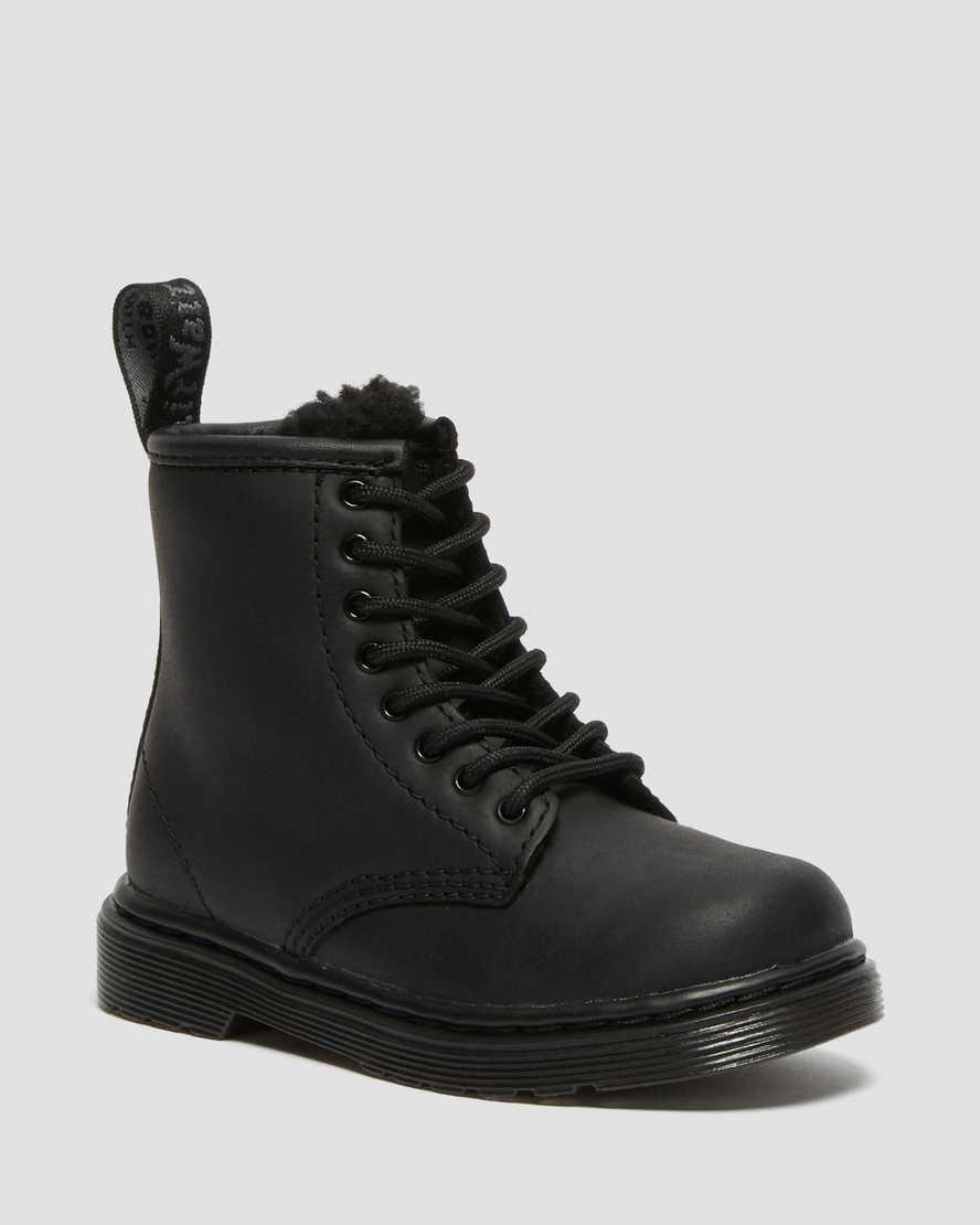 Botas Dr Martens Toddler 1460 Faux Fur Lined Niños Negras  España |  73604-BWCJ
