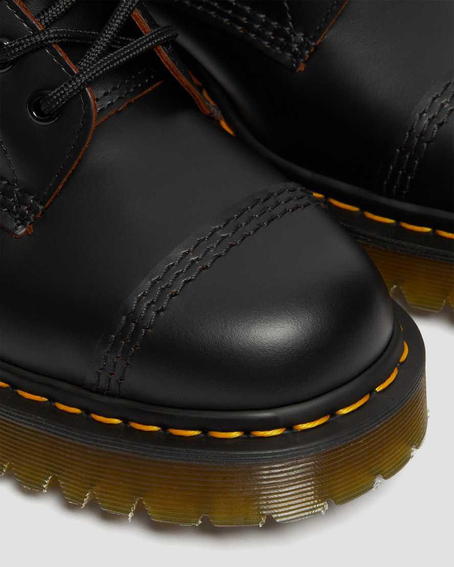 Botas Plataforma Dr Martens 1460 Bex Made in England Toe Cap Lace Up Mujer Negras  España |  37892-LRVC