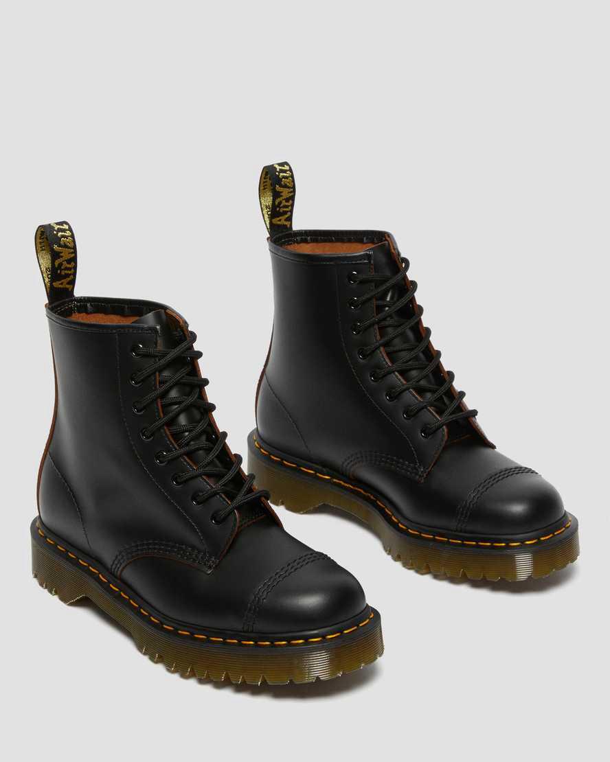 Botas Plataforma Dr Martens 1460 Bex Made in England Toe Cap Lace Up Mujer Negras  España |  37892-LRVC