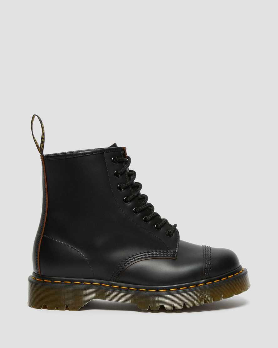 Botas Plataforma Dr Martens 1460 Bex Made in England Toe Cap Lace Up Mujer Negras  España |  37892-LRVC