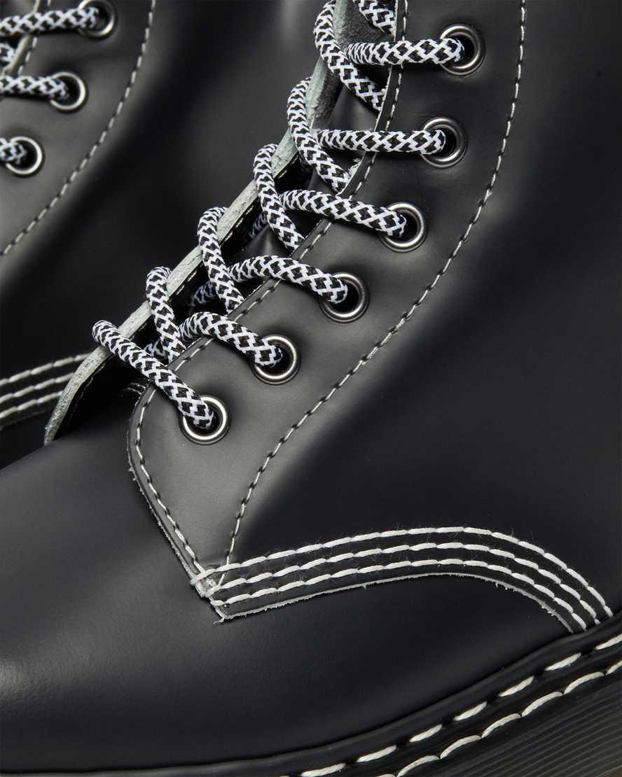 Botas Plataforma Dr Martens 1460 Pascal Bex Leather Contrast Lace Up Hombre Negras Blancas  España |  47953-IVOK