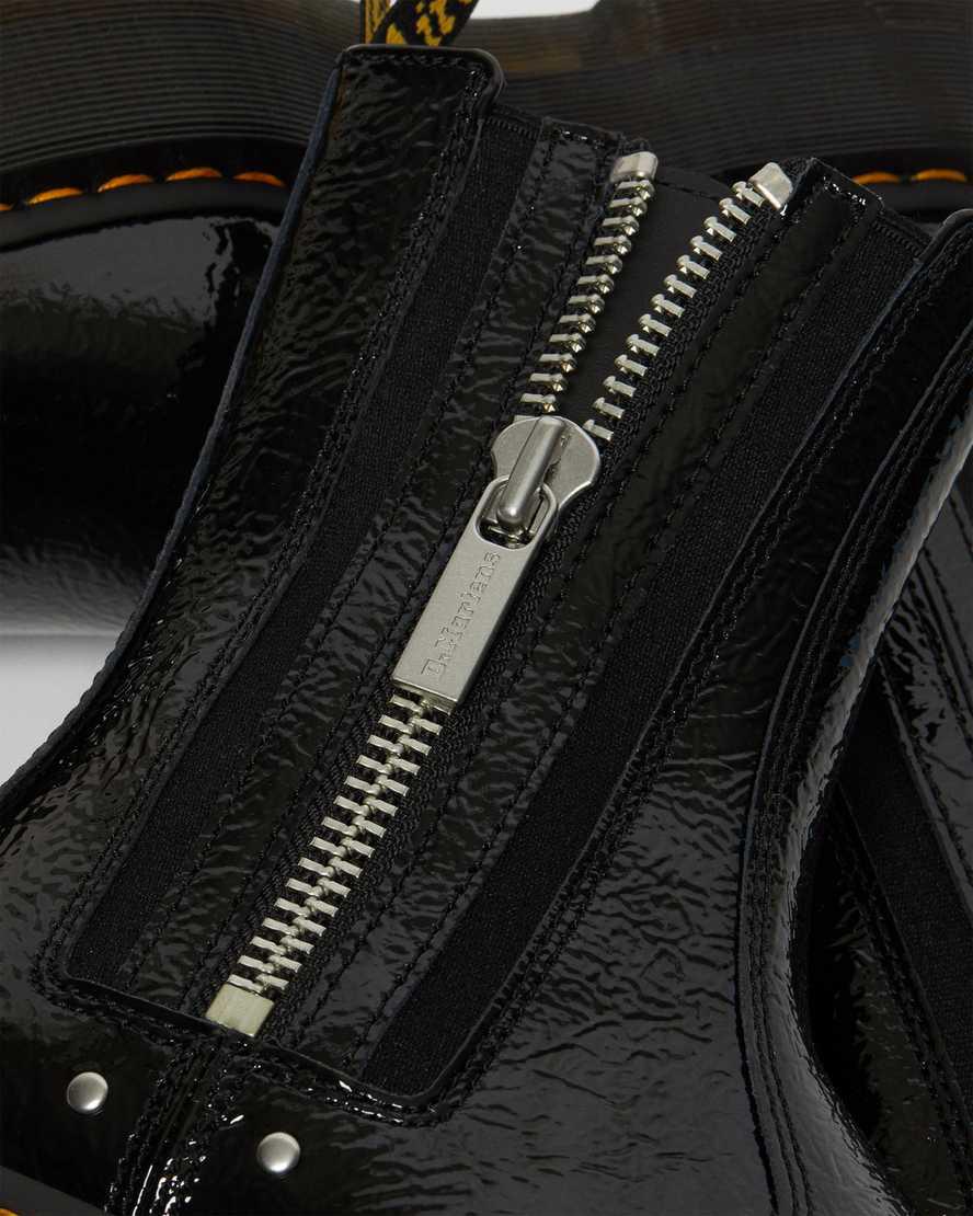 Botas Plataforma Dr Martens 2976 Max Distressed Patent Chelsea Mujer Negras  España |  08167-PEXU