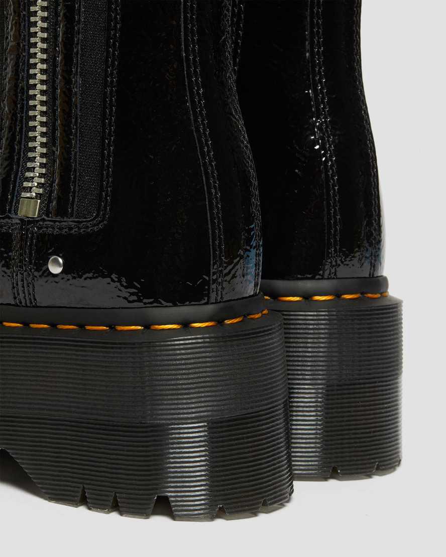 Botas Plataforma Dr Martens 2976 Max Distressed Patent Chelsea Mujer Negras  España |  08167-PEXU