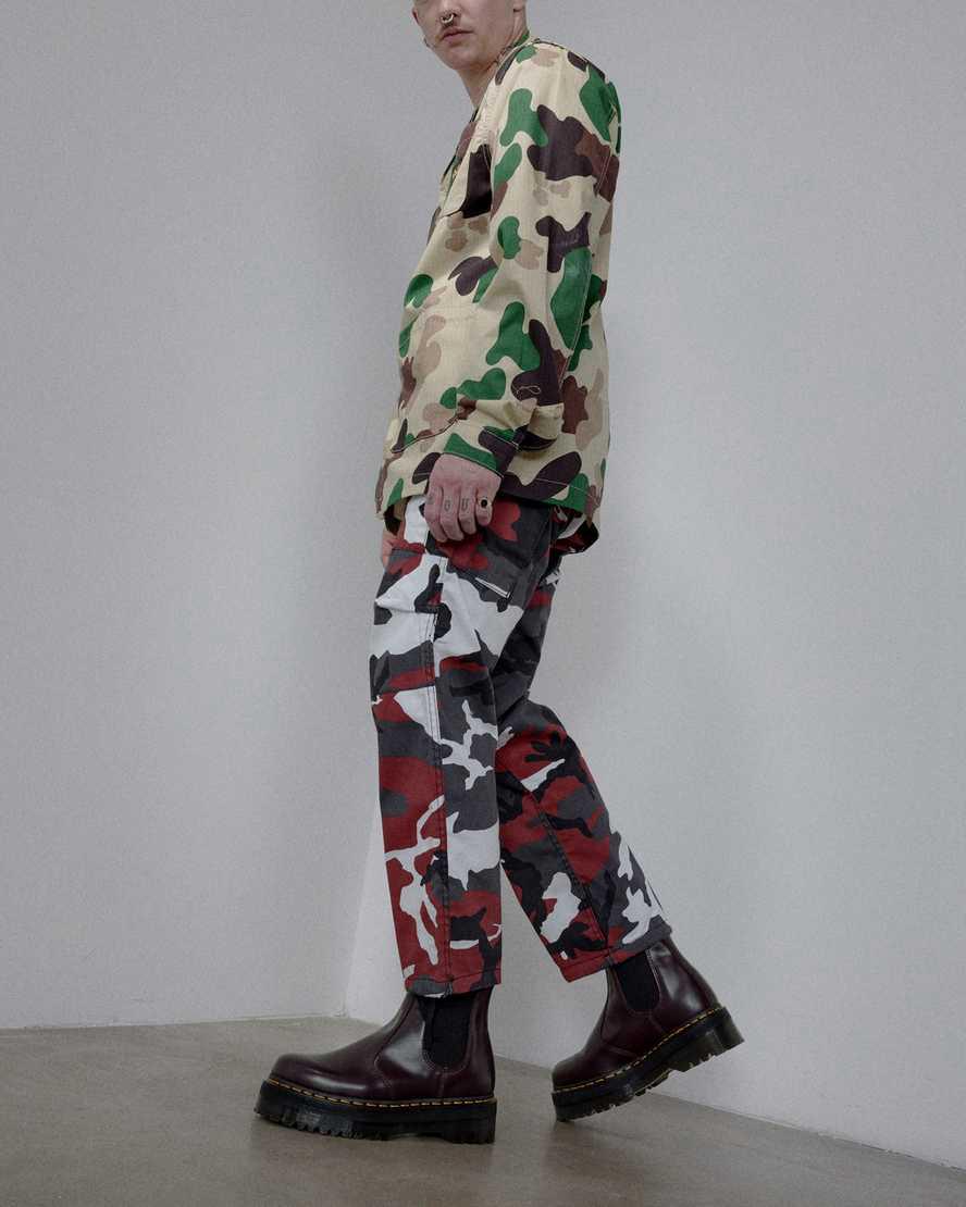 Botas Plataforma Dr Martens 2976 Smooth Leather Chelsea Mujer Burdeos  España |  60839-UXME