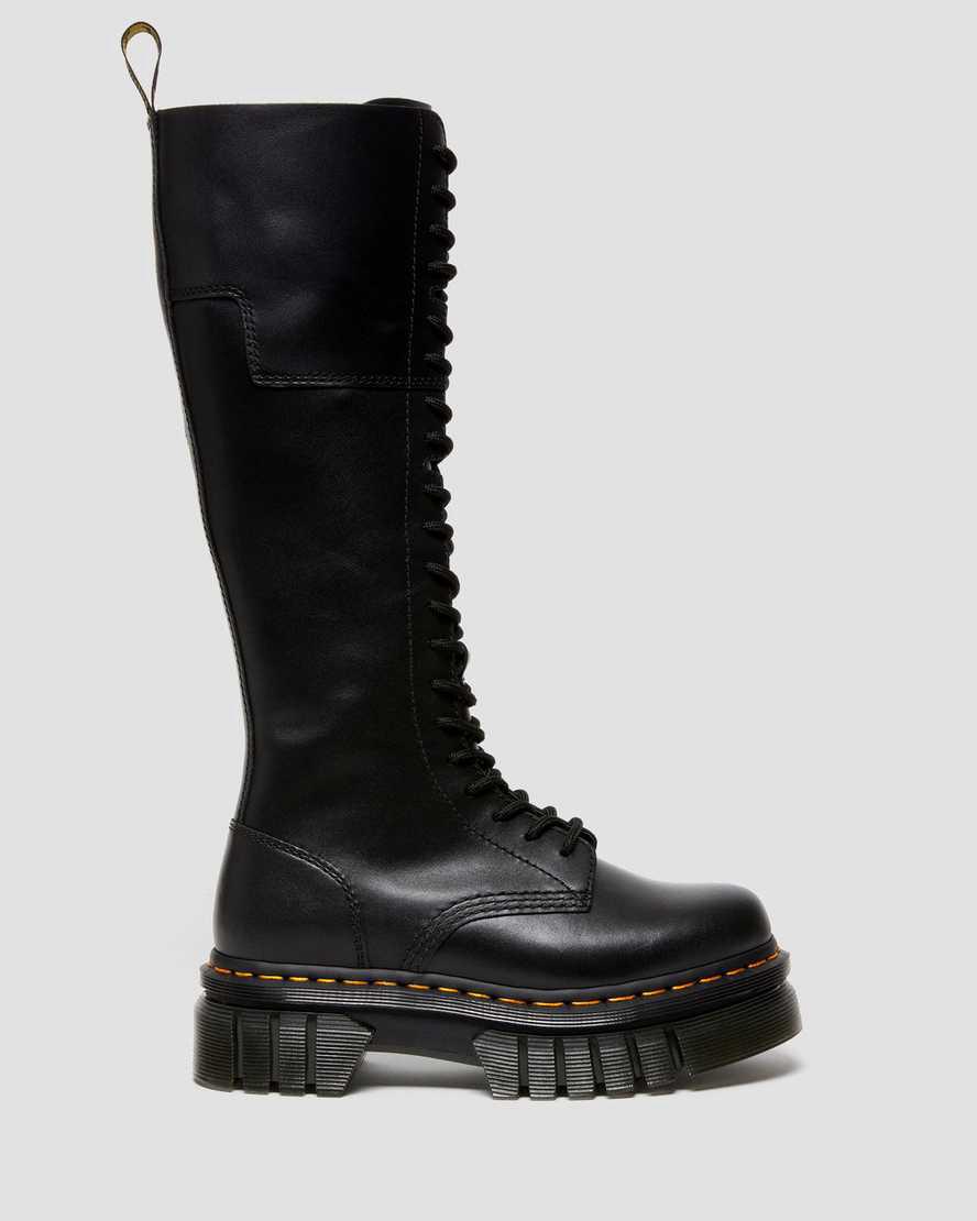 Botas Plataforma Dr Martens Audrick 20-Eye Leather Knee High Mujer Negras  España |  38451-QRFT
