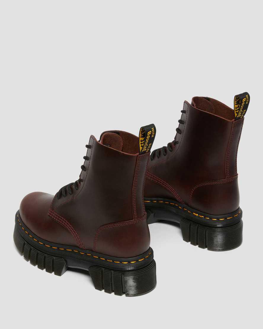 Botas Plataforma Dr Martens Audrick Brando Leather Lace Up Mujer Marrones  España |  93481-TDXI