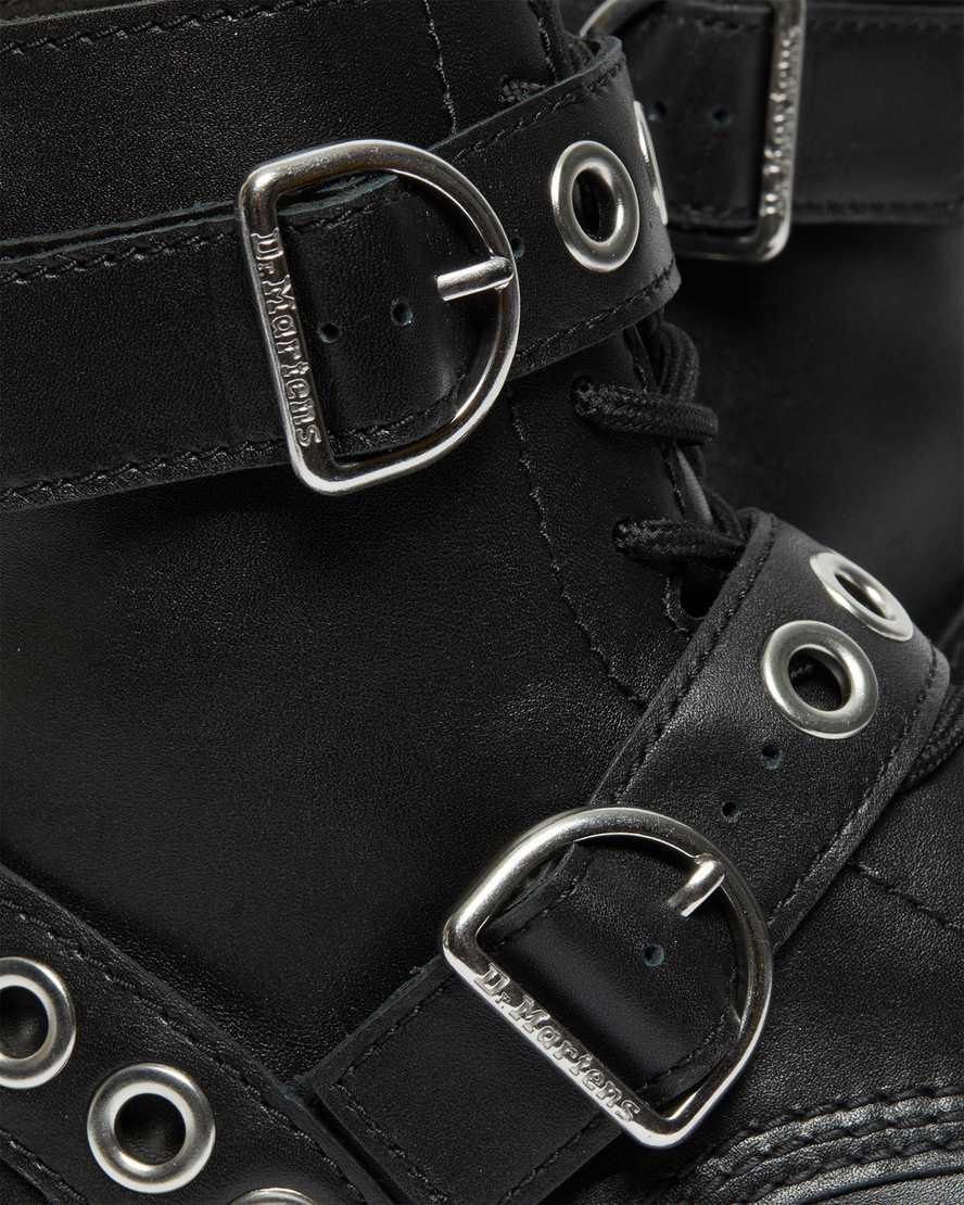 Botas Plataforma Dr Martens Audrick Hardware Leather Mujer Negras  España |  15384-GWHZ