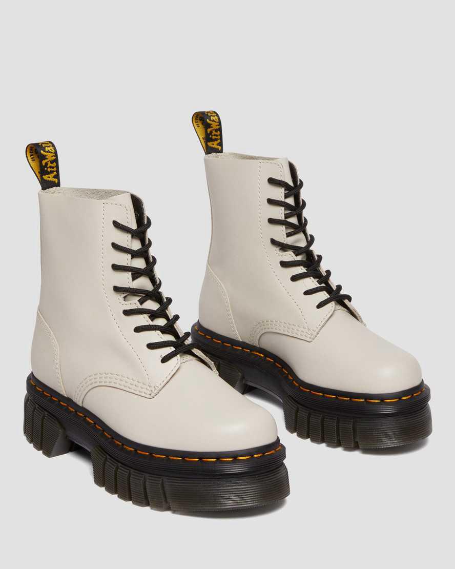 Botas Plataforma Dr Martens Audrick Nappa Leather Ankle Hombre Gris  España |  73924-QNAG