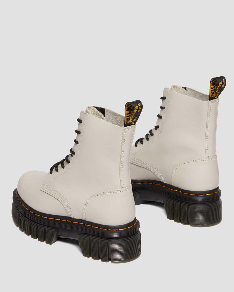 Botas Plataforma Dr Martens Audrick Nappa Leather Ankle Hombre Gris  España |  73924-QNAG