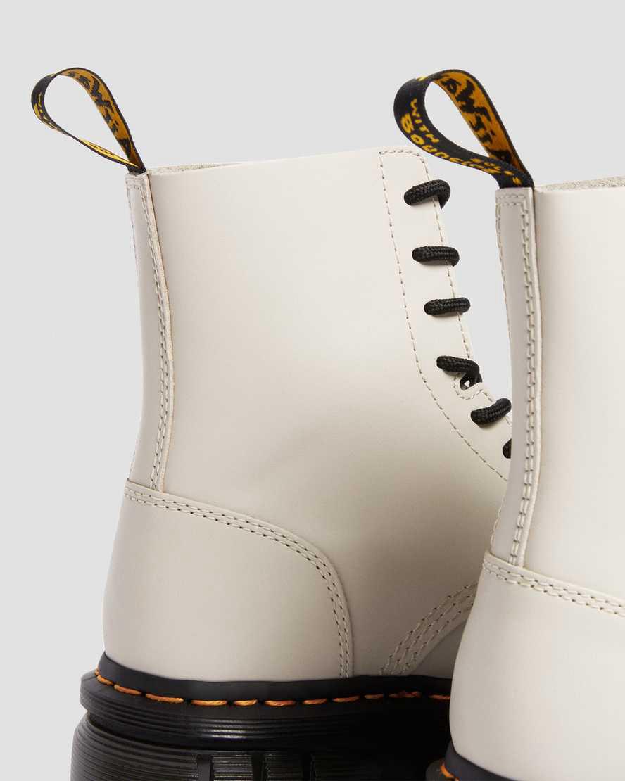 Botas Plataforma Dr Martens Audrick Nappa Leather Ankle Hombre Gris  España |  73924-QNAG