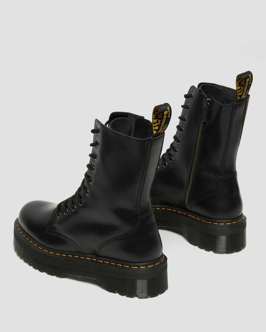 Botas Plataforma Dr Martens Jadon Hi Boot Smooth Leather Mujer Negras  España |  07926-PRFW