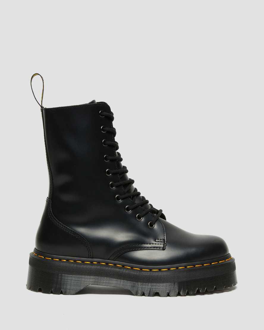 Botas Plataforma Dr Martens Jadon Hi Boot Smooth Leather Mujer Negras  España |  07926-PRFW