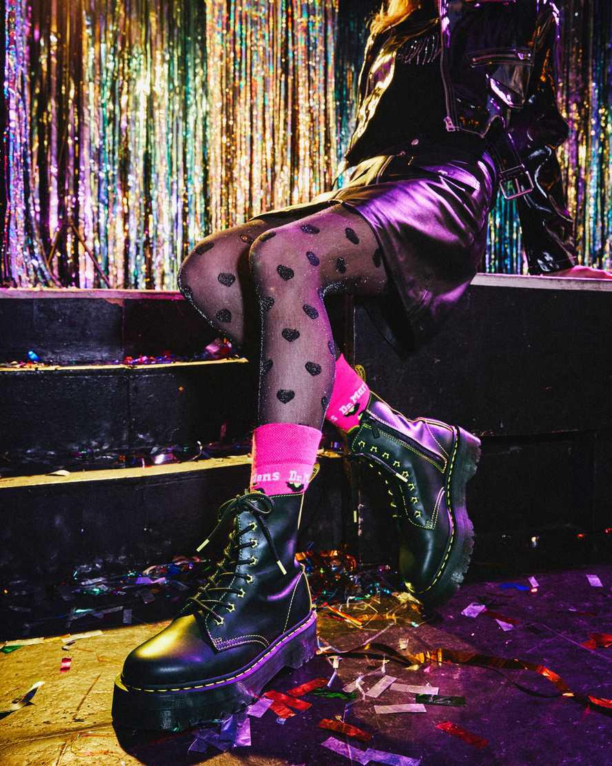 Botas Plataforma Dr Martens Jadon II Boot Neon Star Leather Mujer Black/Yellow / Romario  España |  10426-TCPG