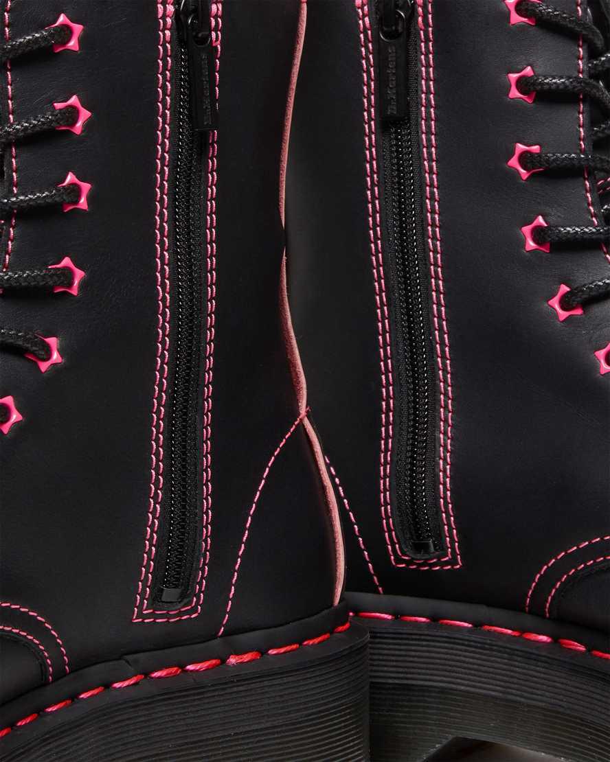 Botas Plataforma Dr Martens Jadon II Boot Neon Star Leather Mujer Rosas  España |  50912-LPEH