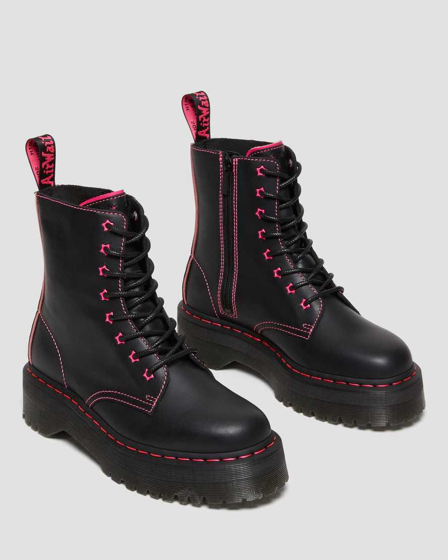 Botas Plataforma Dr Martens Jadon II Boot Neon Star Leather Mujer Rosas  España |  50912-LPEH