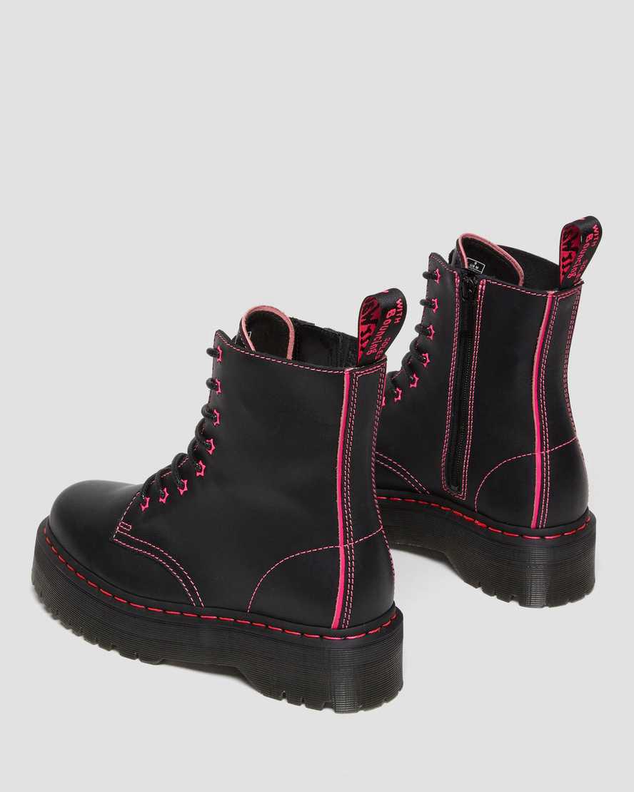 Botas Plataforma Dr Martens Jadon II Boot Neon Star Leather Mujer Rosas  España |  50912-LPEH