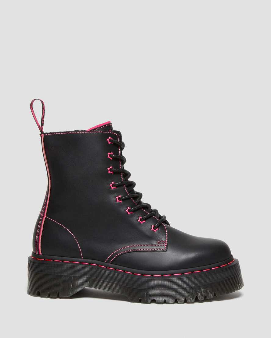 Botas Plataforma Dr Martens Jadon II Boot Neon Star Leather Mujer Rosas  España |  50912-LPEH