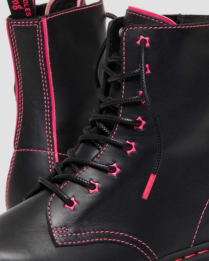 Botas Plataforma Dr Martens Jadon II Boot Neon Star Leather Mujer Rosas  España |  50912-LPEH