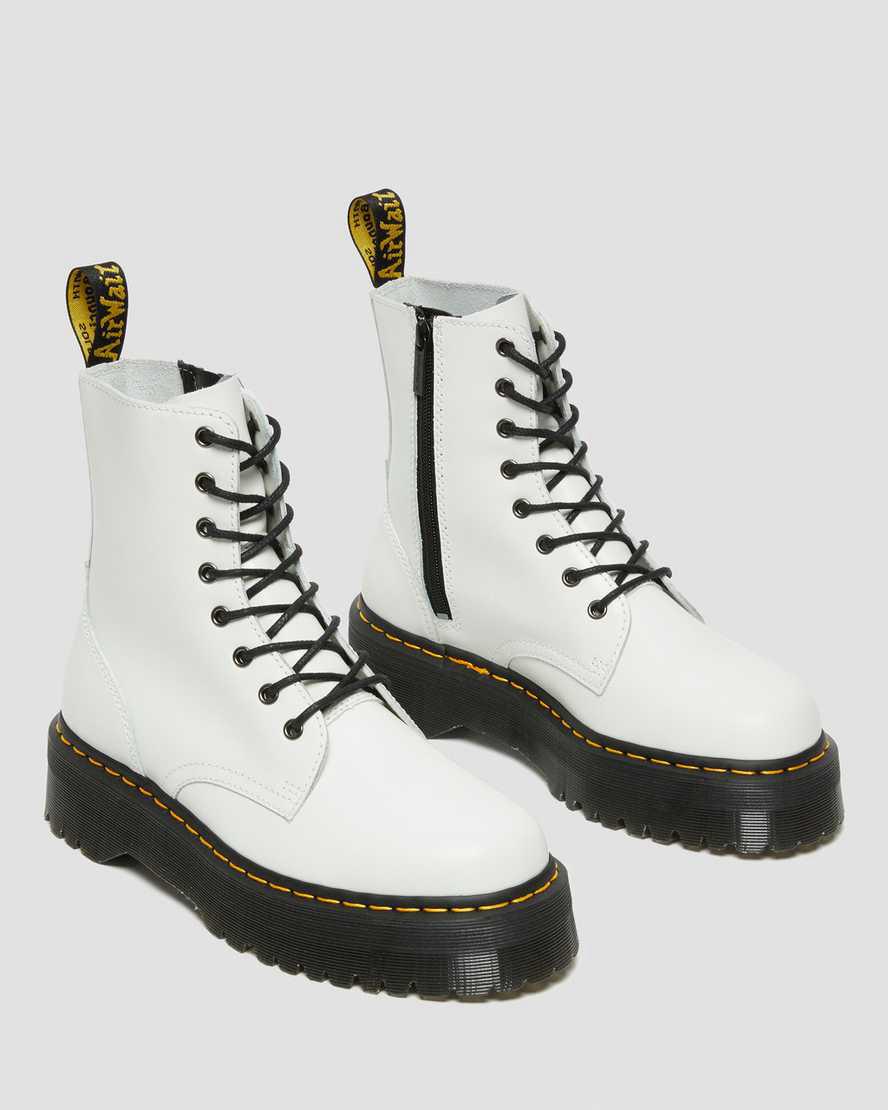 Botas Plataforma Dr Martens Jadon  España |  Official Mujer Blancas  España |  25091-JNUC
