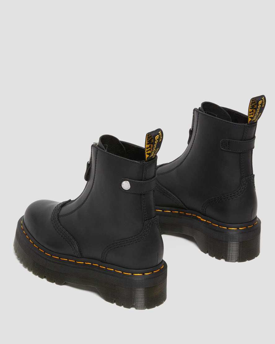 Botas Plataforma Dr Martens Jetta Zipped Sendal Leather Mujer Negras  España |  05839-VUBX
