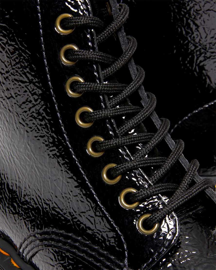 Botas Plataforma Dr Martens Sinclair Distressed Patent Leather Mujer Negras  España |  38516-VDEF