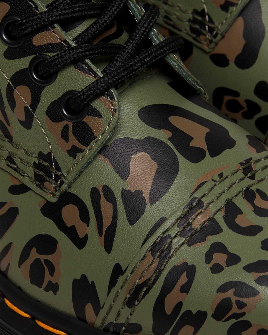 Botas Plataforma Dr Martens Sinclair Distorted Leopard Print Mujer Kaki Verde  España |  47862-LKQV