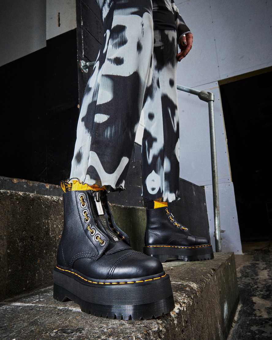 Botas Plataforma Dr Martens Sinclair Max Pisa Leather Mujer Negras  España |  32564-GAUZ