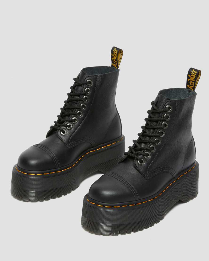 Botas Plataforma Dr Martens Sinclair Max Pisa Leather Mujer Negras  España |  32564-GAUZ