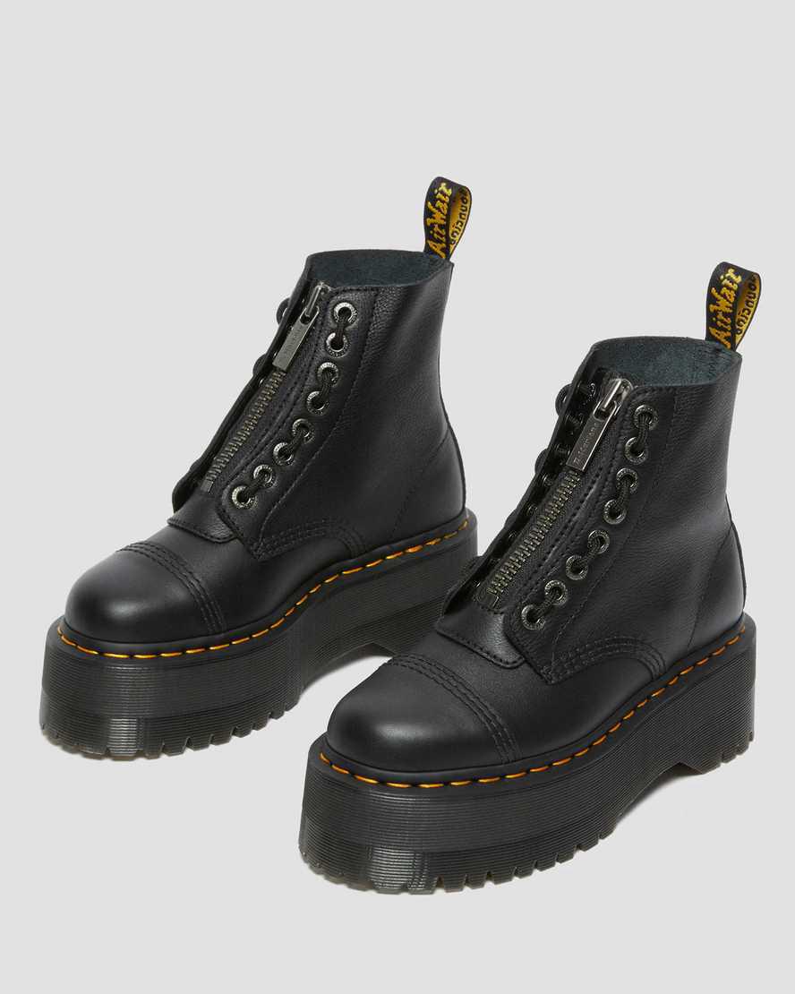 Botas Plataforma Dr Martens Sinclair Max Pisa Leather Mujer Negras  España |  32564-GAUZ
