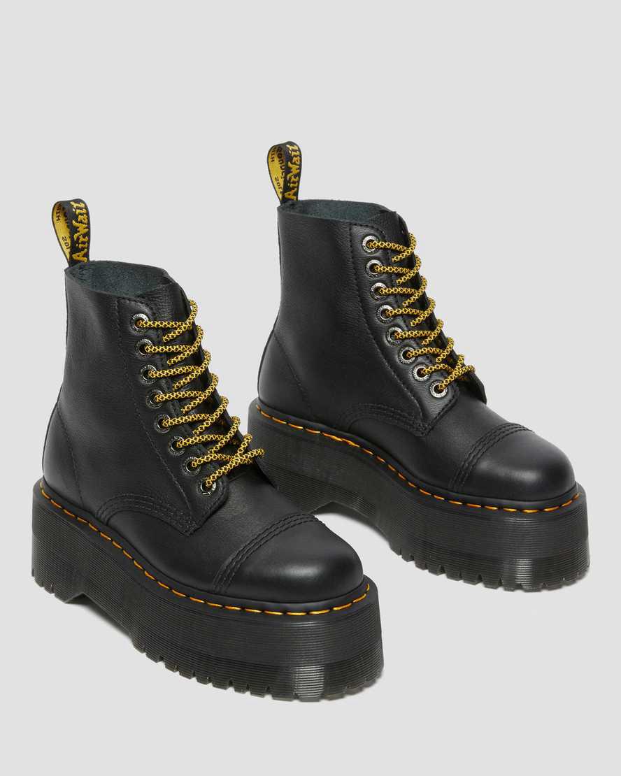 Botas Plataforma Dr Martens Sinclair Max Pisa Leather Mujer Negras  España |  32564-GAUZ