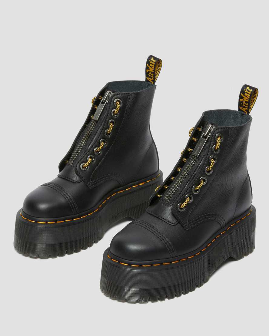 Botas Plataforma Dr Martens Sinclair Max Pisa Leather Mujer Negras  España |  32564-GAUZ