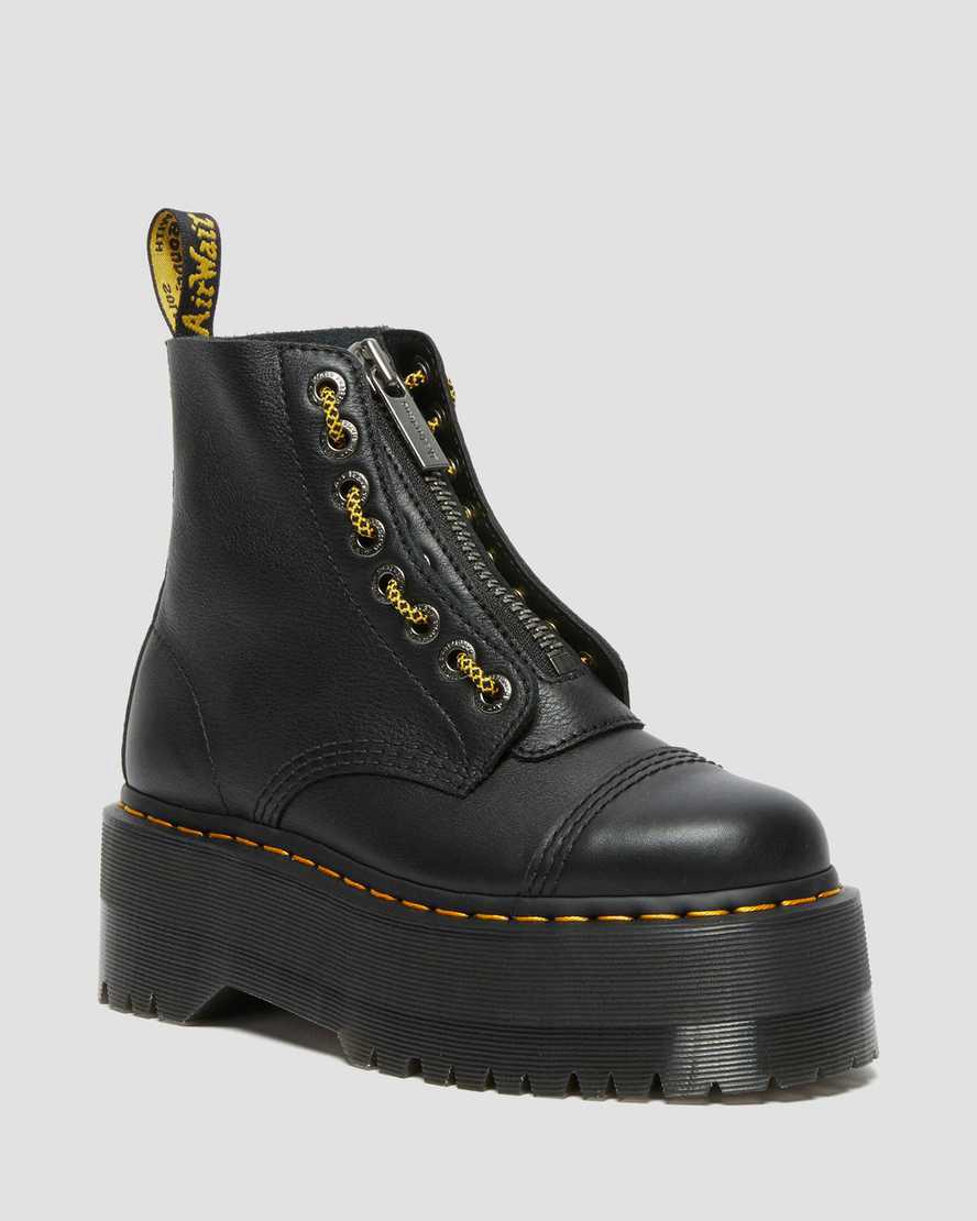 Botas Plataforma Dr Martens Sinclair Max Pisa Leather Mujer Negras  España |  32564-GAUZ