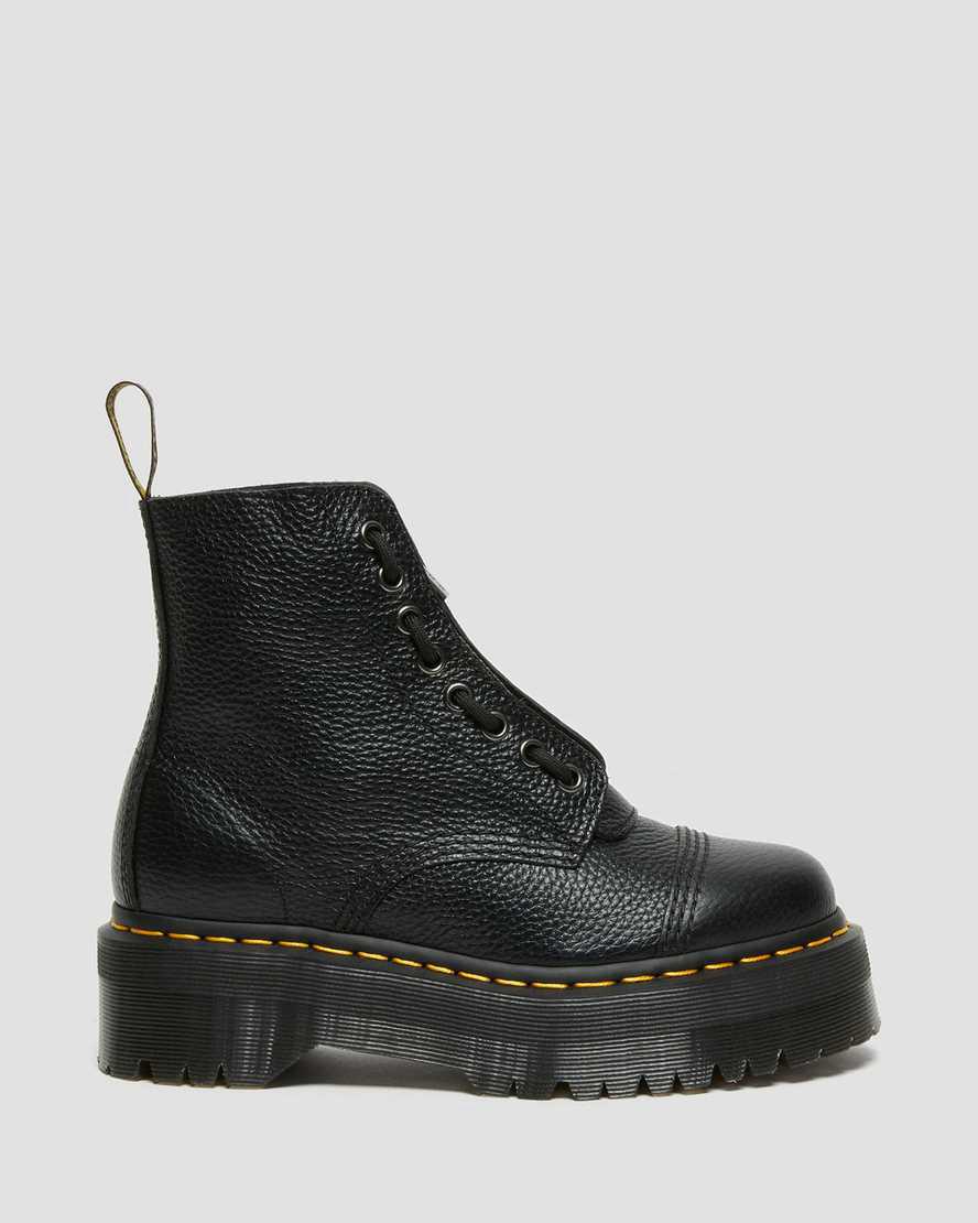 Botas Plataforma Dr Martens Sinclair Milled Nappa Leather Mujer Negras  España |  65273-OIKU
