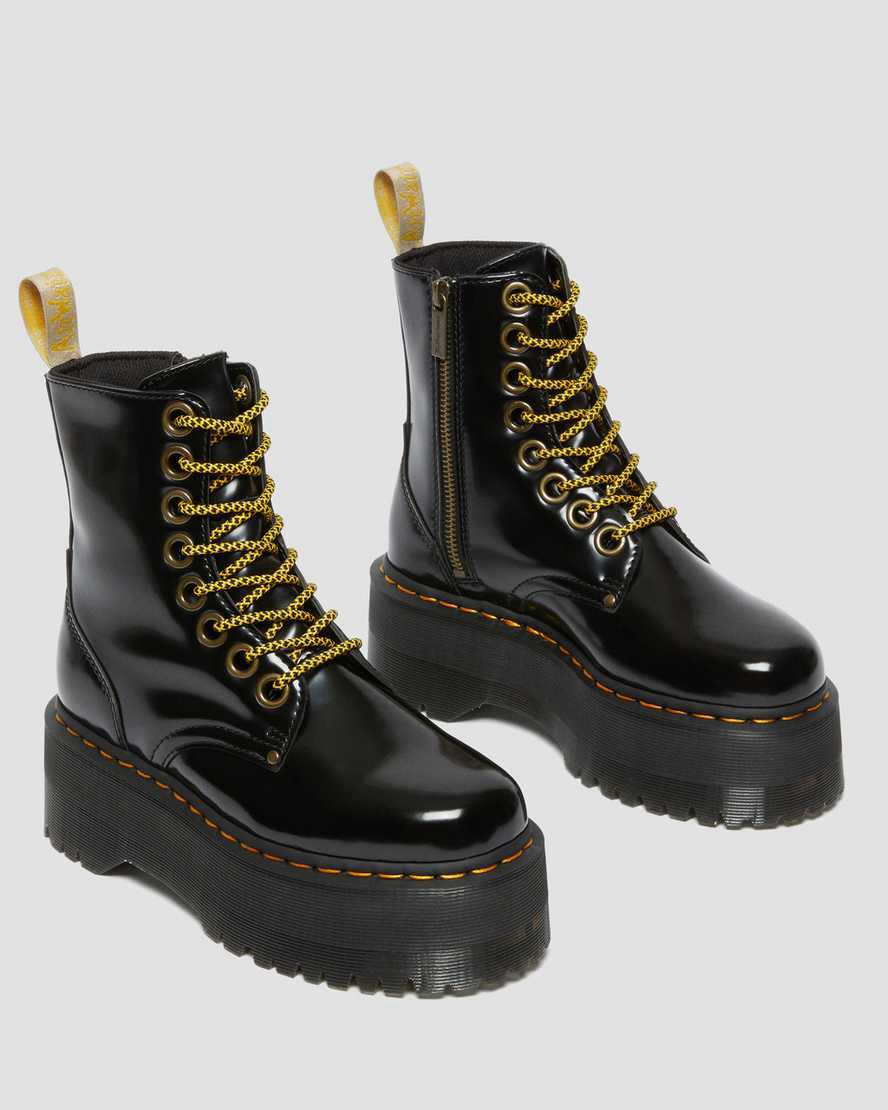 Botas Plataforma Dr Martens Vegan Jadon Boot Max Mujer Negras  España |  47195-LTBO