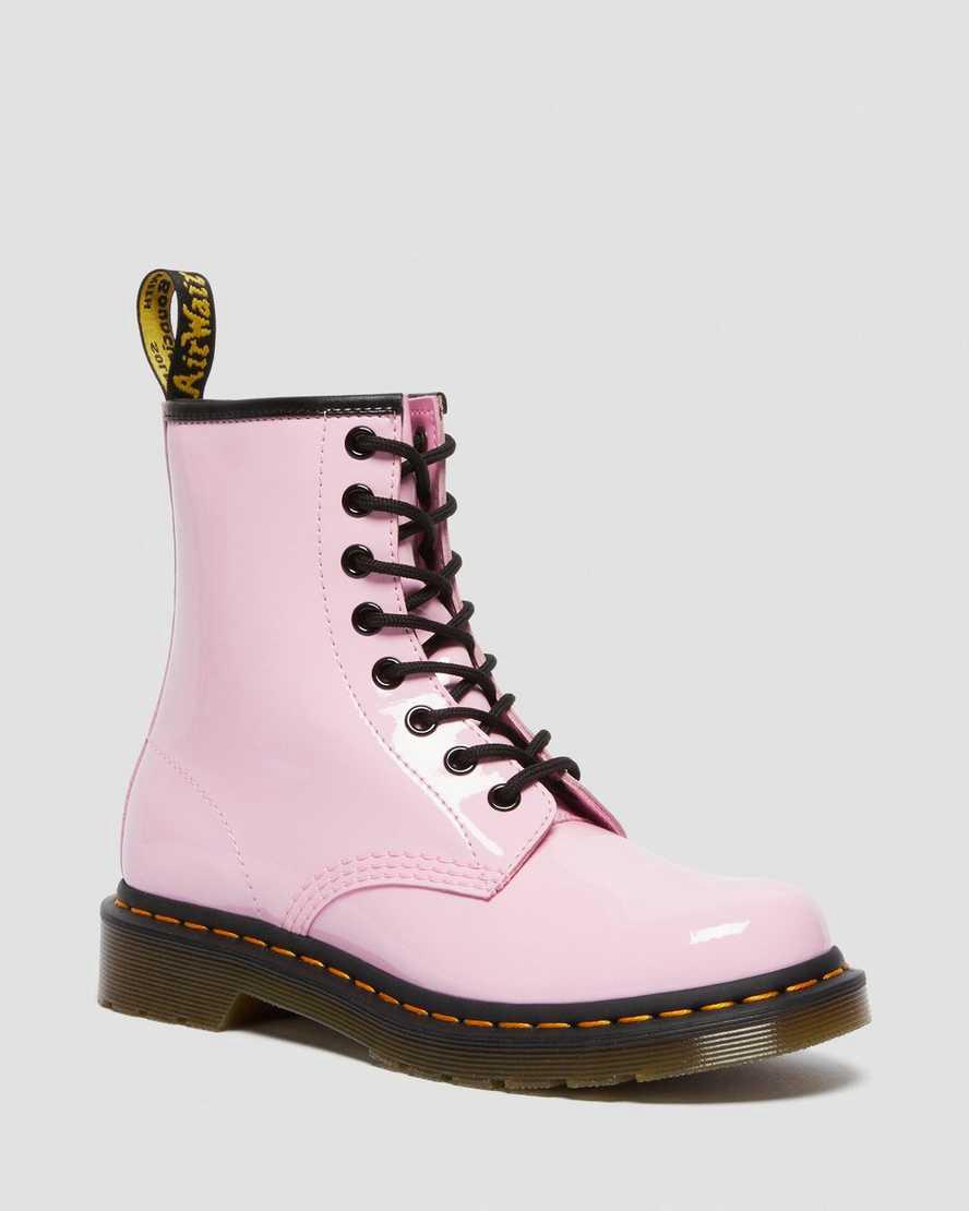 Botas con Cordones Dr Martens 1460 Patent Leather Mujer Rosas  España |  93157-WOCJ