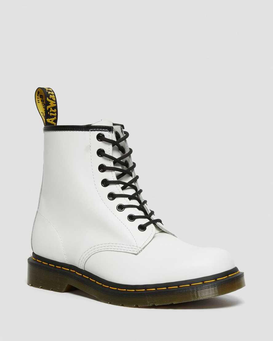 Botas con Cordones Dr Martens 1460 Smooth Leather Mujer Blancas  España |  16809-HLYQ