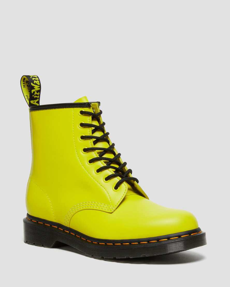 Botas con Cordones Dr Martens 1460 Smooth Leather Mujer Amarillo  España |  67298-KFUN