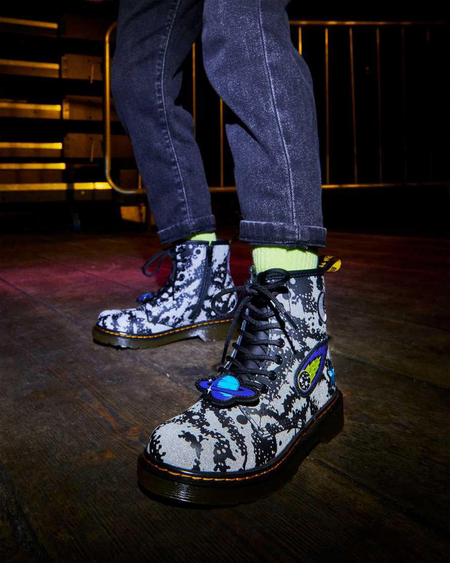 Botas con Cordones Dr Martens Junior 1460 Space Hydro Leather Niños Black/Grey  España |  96720-AHPD