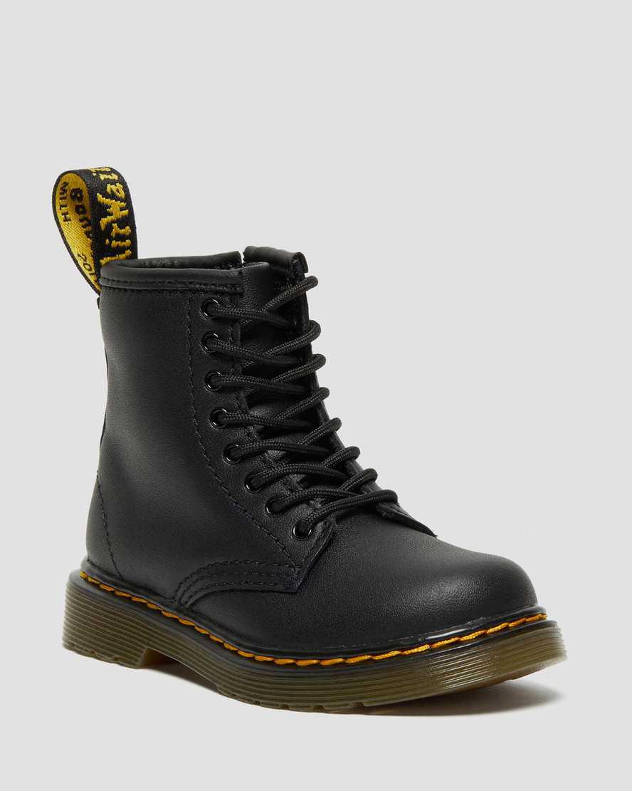 Botas con Cordones Dr Martens Toddler 1460 Softy T Leather Niños Negras  España |  21437-OZLK