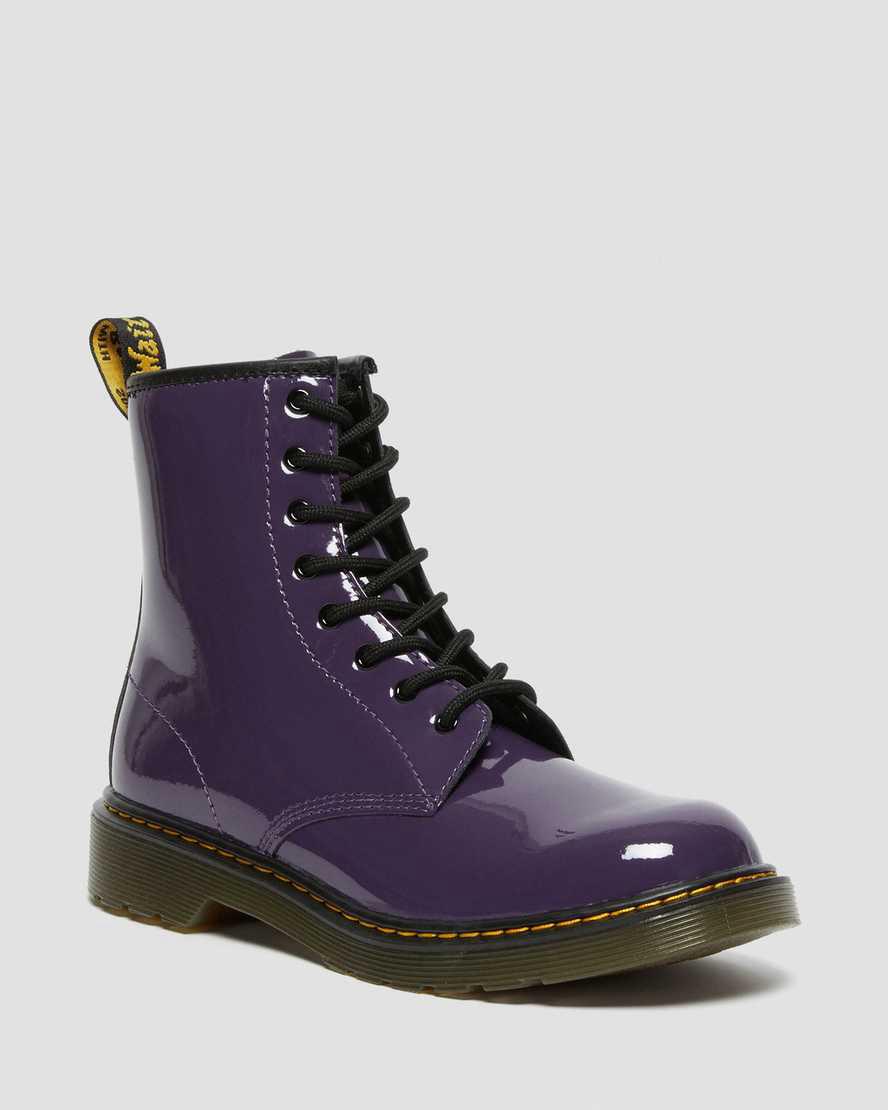 Botas con Cordones Dr Martens Youth 1460 Patent Leather Niños Blackcurrant Lamper  España |  87014-RVEI