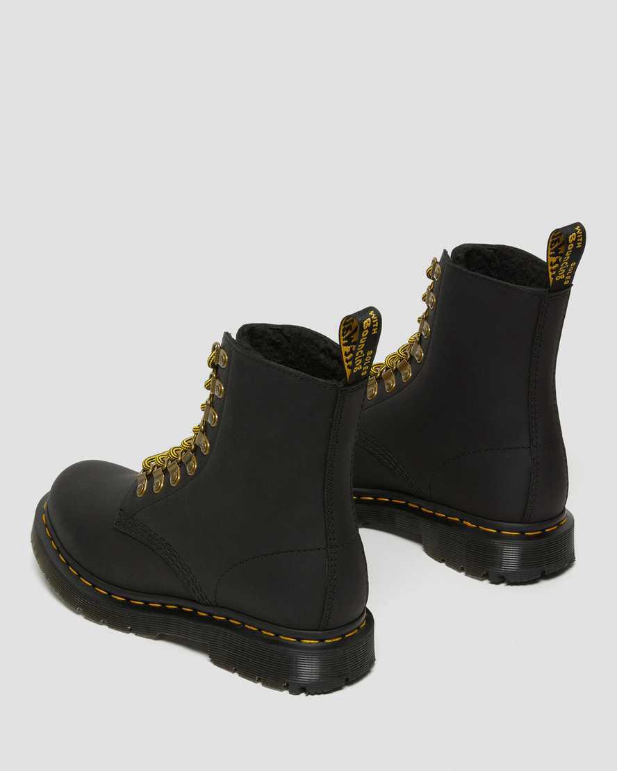 Botas de Invierno Dr Martens 1460 Pascal Wintergrip Leather Lace Up Mujer Negras  España |  02695-NVGL