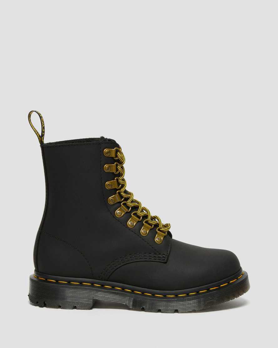 Botas de Invierno Dr Martens 1460 Pascal Wintergrip Leather Lace Up Mujer Negras  España |  02695-NVGL